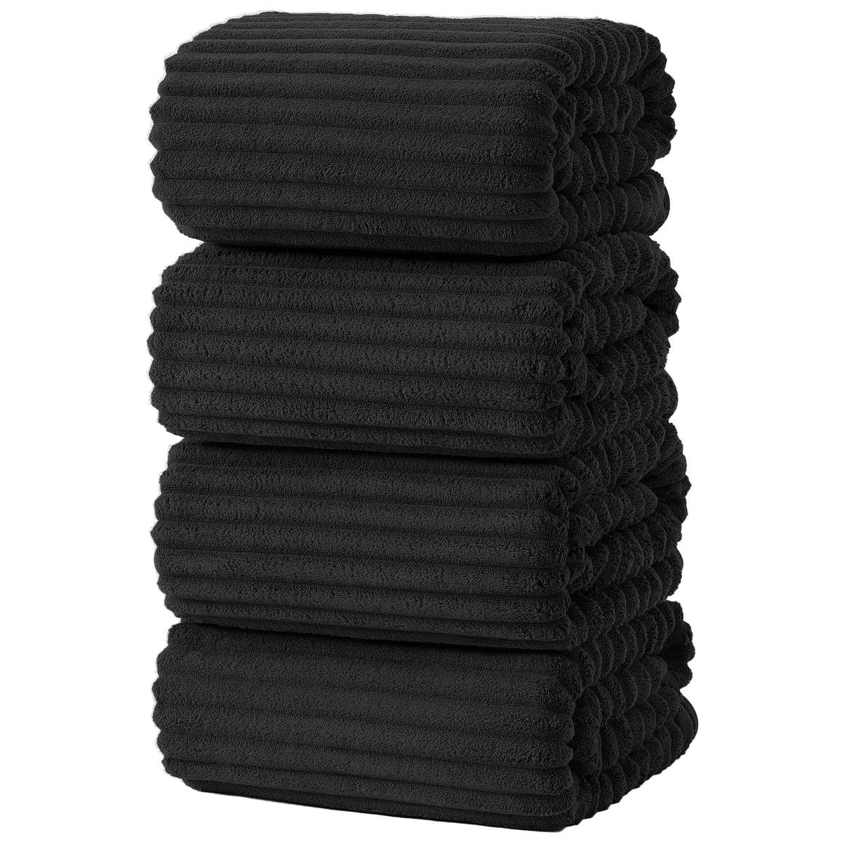 6 PC Bath Towel Set, 40"x80" Oversized Bath Sheets, Navy Blue