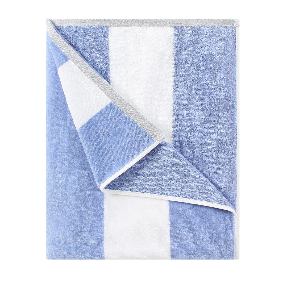 HENBAY Cotton Oversized Beach Towel - Large 70 x 35 Inch Pool Towel, Chiffon Striped Quick Dry Swimming Cabana Towel