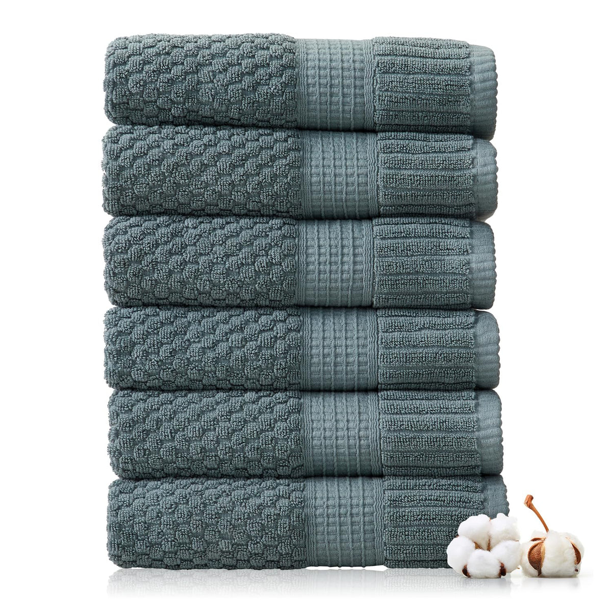 NY Loft 100% Cotton 6-Piece Bath Towel Set | Pink | Oeko-TEX | Quick-Dry