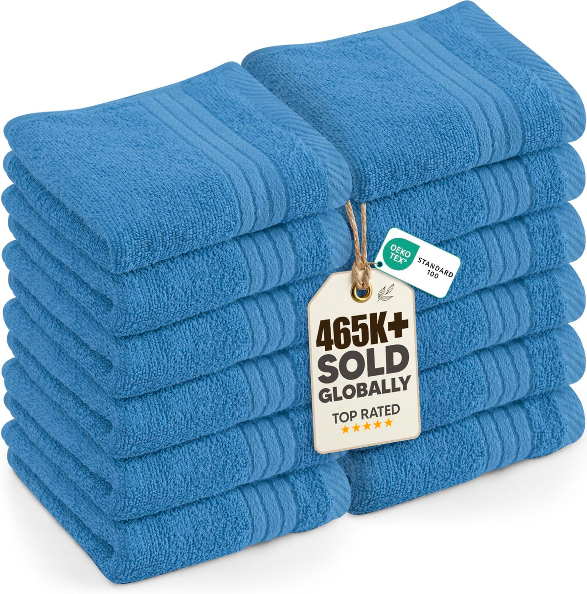 Utopia Towels 12 Pack Premium Wash Cloths, 12x12 in, 100% Cotton, Black