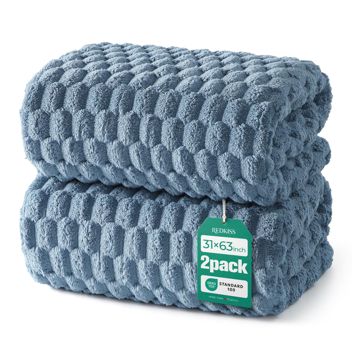 REDKISS 4 Pack Microfiber Bath Towels - Extra Large, Super Absorbent, Quick Dry Waffle Towels Set for Bathroom, Spa, Gym, and Travel - Luxury, Plush, 4 Multicolor