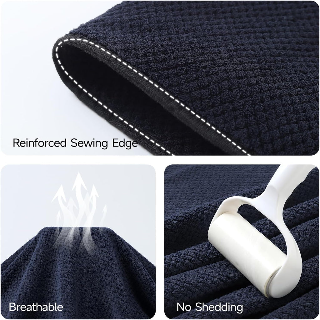 REDKISS Pack of 1 Jumbo Bath Sheet, 40 x 80 Inches Microfiber Oversized Bath Towel for Bathroom, Extra Large & Lightweight, Quick-Dry, Super Soft & Highly Absorbent, Perfect to Wrap Yourself In, Black