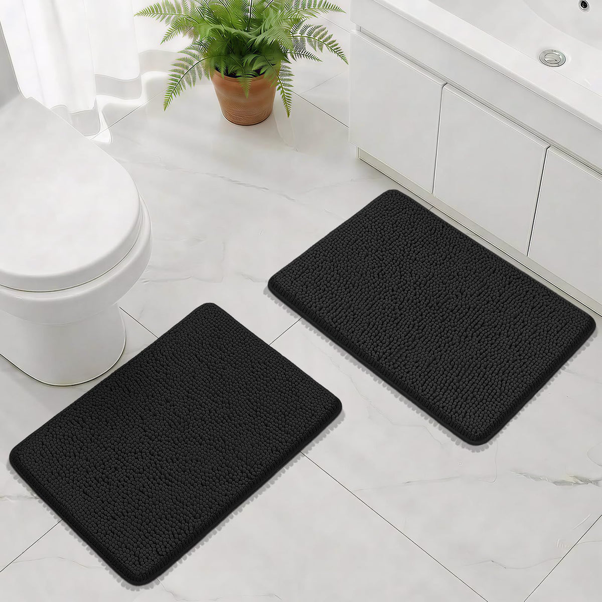 Bcoimo Small Bath Rug Mat,Sage Chenille High Absorbent Bathroom Floor Mats