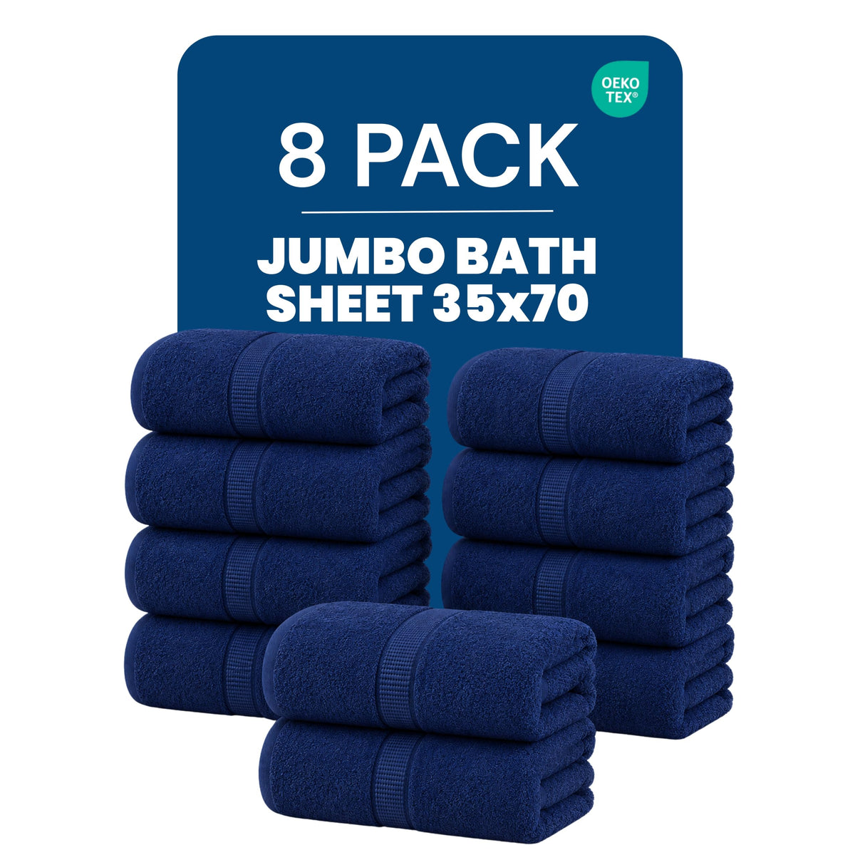 Utopia Towels Jumbo Bath Sheets, 2 Pack, 35x70 in, 600 GSM Cotton, White