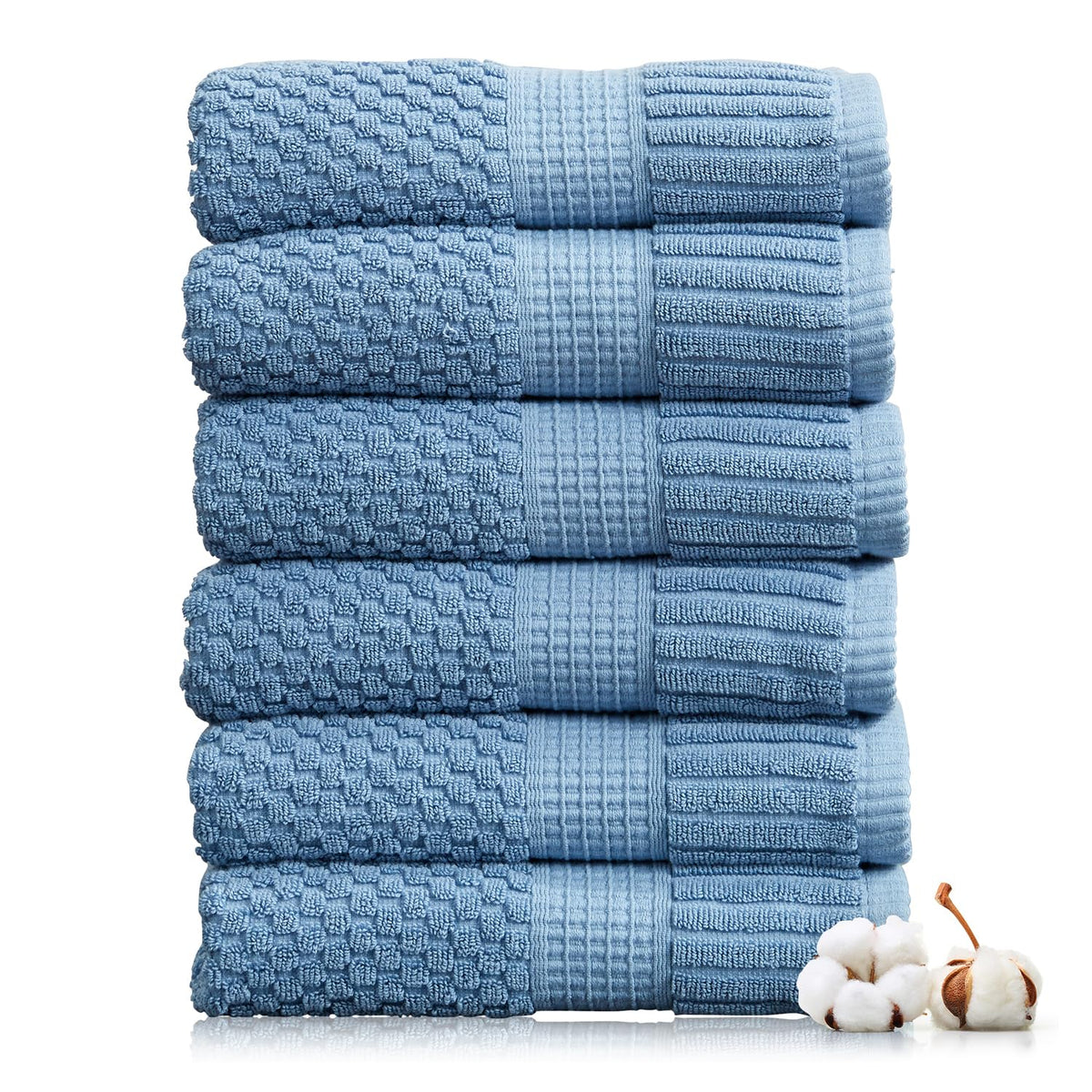 NY Loft 100% Cotton 6-Piece Bath Towel Set | Pink | Oeko-TEX | Quick-Dry