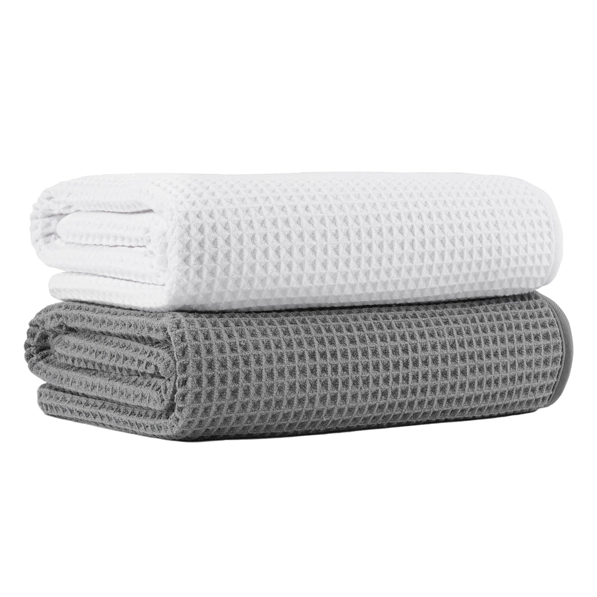 MICROFI New Microfiber Waffle Bath Towels, 2 Pieces, Oversized, Soft, Absorbent, Fast Drying, Lint Free 430 GSM (30''x60''/76cm x 152cm)