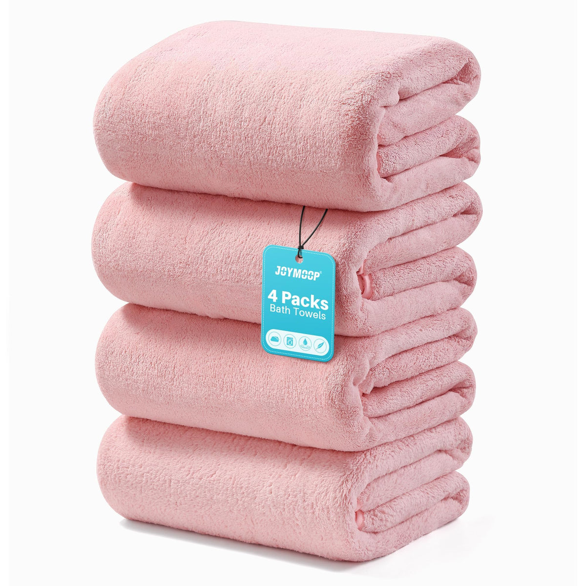 JOYMOOP Microfiber Bath Towels 4 Packs Extra Large 30" x 60", Mixed Color