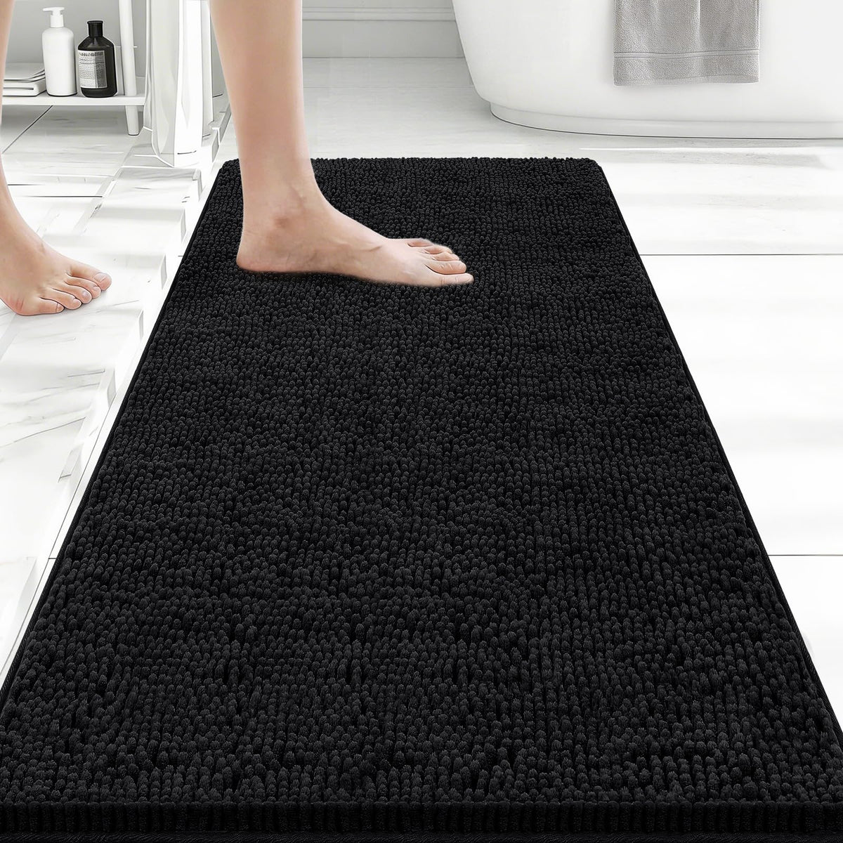 Bcoimo Small Bath Rug Mat,Sage Chenille High Absorbent Bathroom Floor Mats
