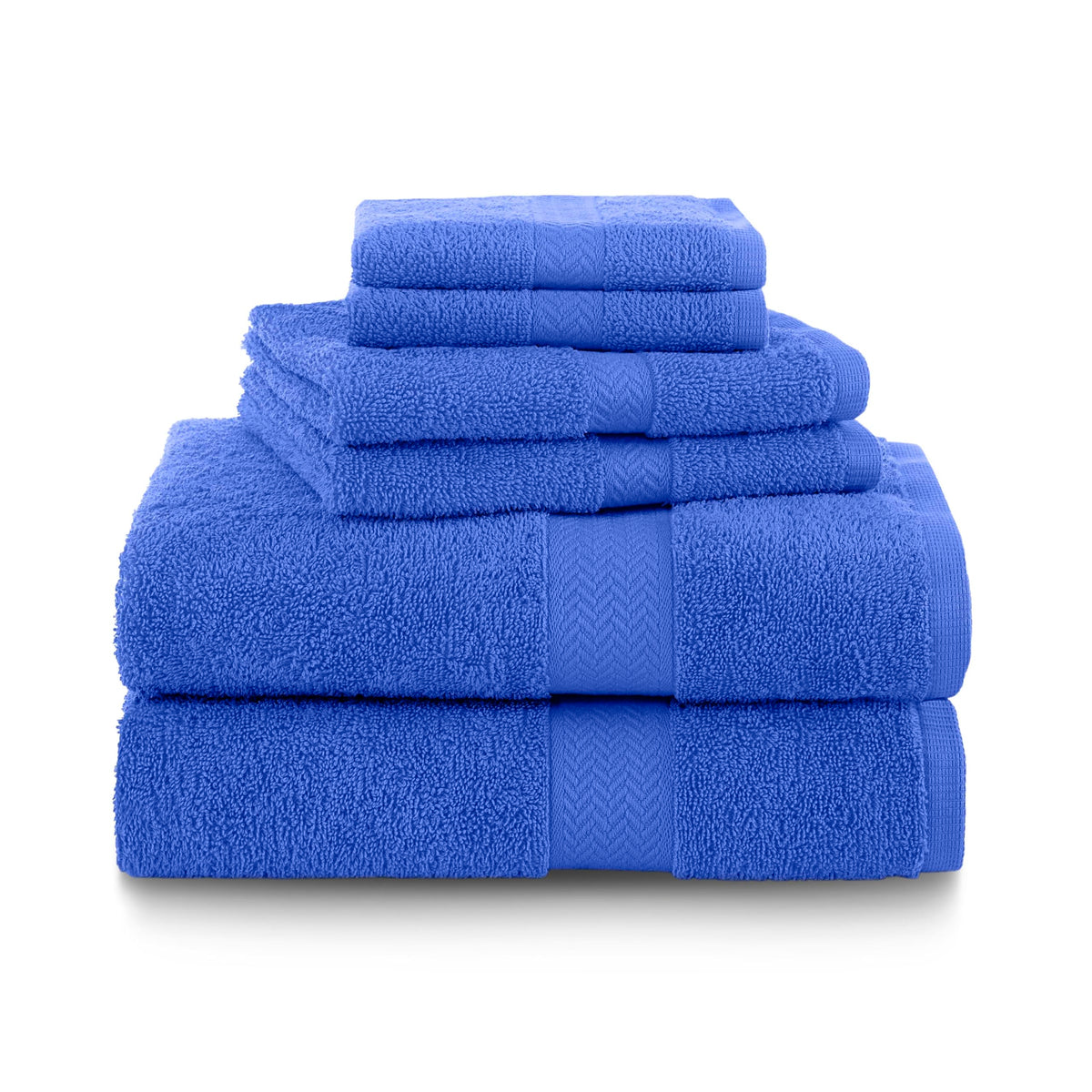 Martex 6-Piece 100% Ringspun Cotton Towel Set, Heather Blue