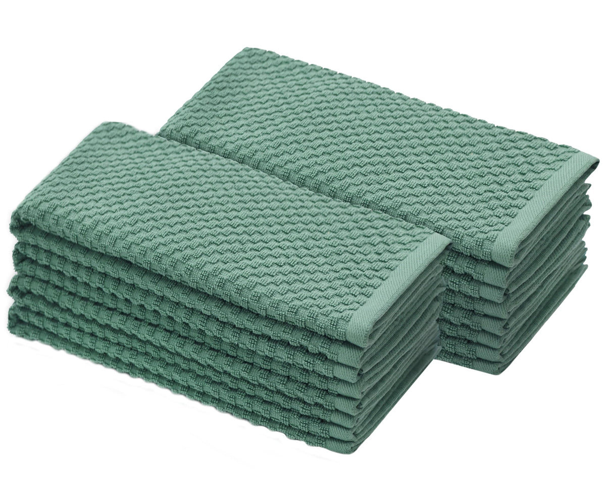 COTTON CRAFT Amazing Kitchen Towel - 12 Pack 100% Cotton Waffle Terry Towel