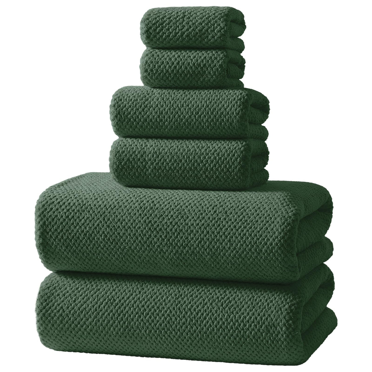 REDKISS 6-Piece Bath Towel Set - 2 Washcloths, 2 Hand Towels, 2 Bath Towels | Ultra-Fiber Coral Fleece, Super Absorbent, No Lint & No Fading | Perfect for Bathroom, Spa, Gym | Family & Adults-Camel