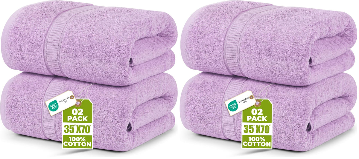Utopia Towels Jumbo Bath Sheets, 2 Pack, 35x70 in, 600 GSM Cotton, White
