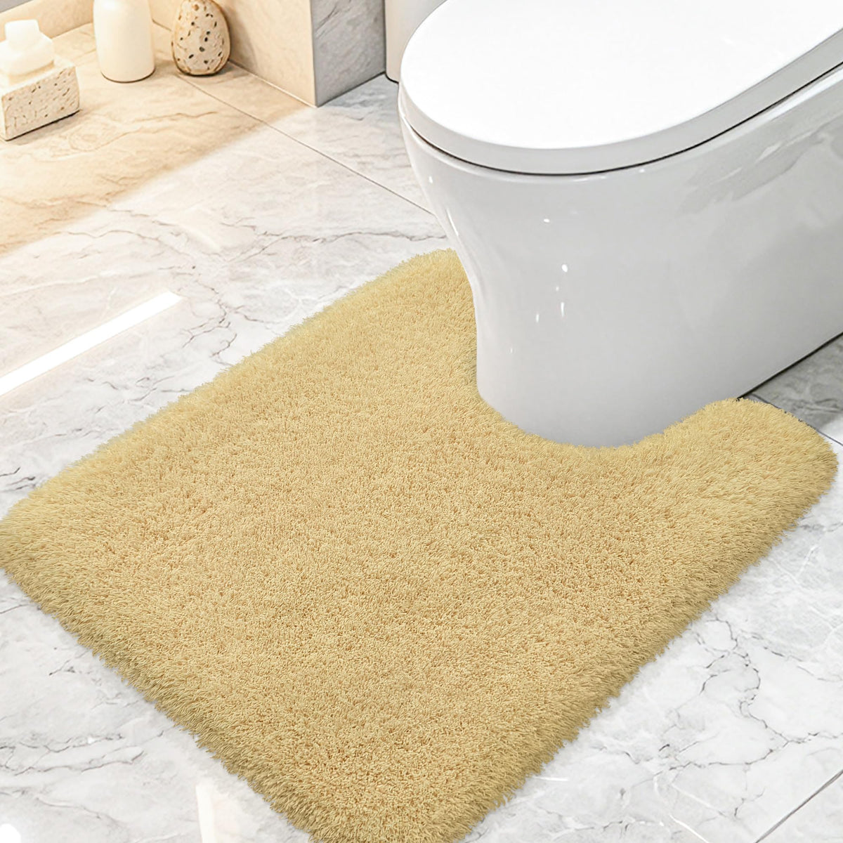 White Bathroom Rugs Non Slip 24"x16",Absorbent Bath Mat Quick Dry