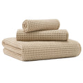 MICROFI Microfiber Waffle Bath Towels, 3 Pieces, Oversized, Soft, Absorbent, Fast Drying, Lint Free, Includes Bath, Face and Hand Towels 430 GSM