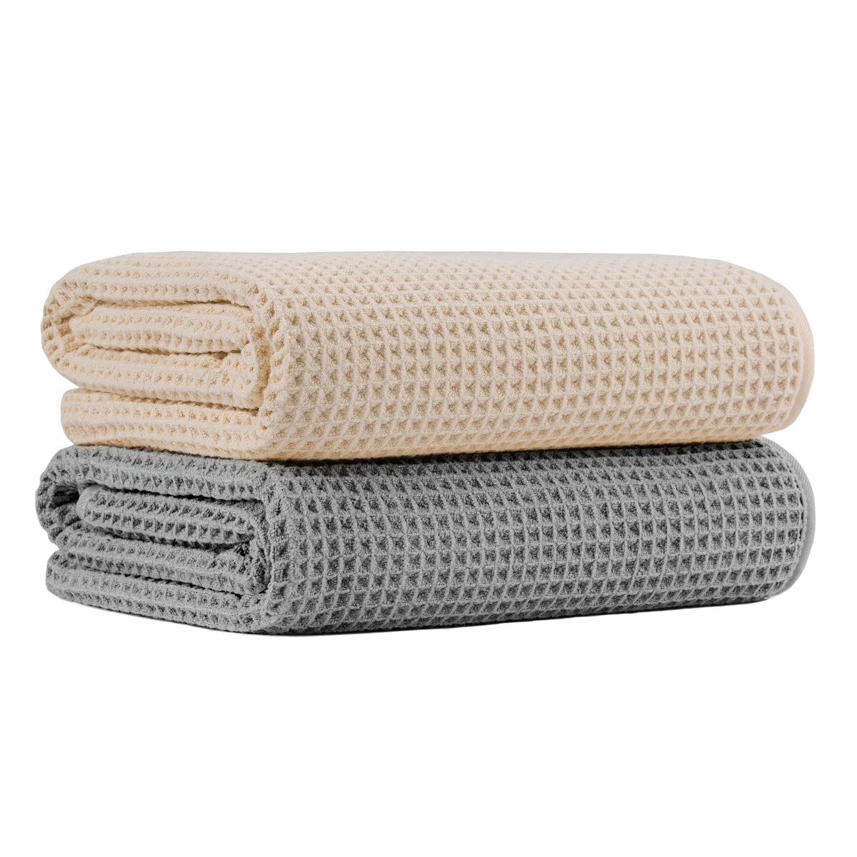 MICROFI New Microfiber Waffle Bath Towels, 2 Pieces, Oversized, Soft, Absorbent, Fast Drying, Lint Free 430 GSM (30''x60''/76cm x 152cm)