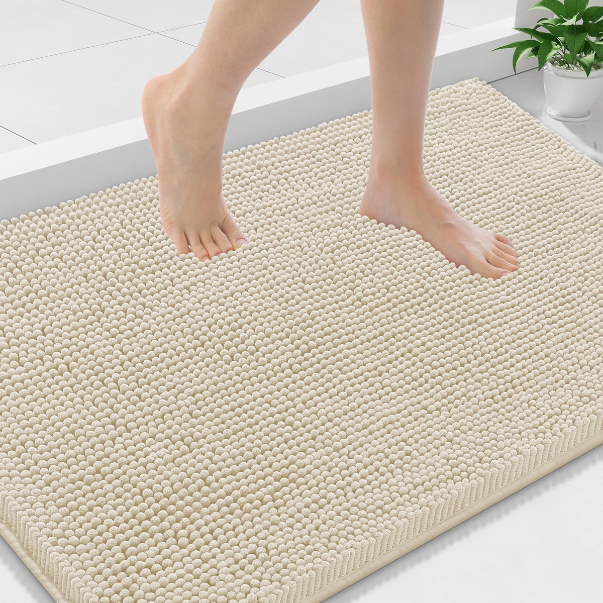 Smiry Bathroom Rugs 30X20, Luxury Chenille Extra Soft Absorbent Bath Mat