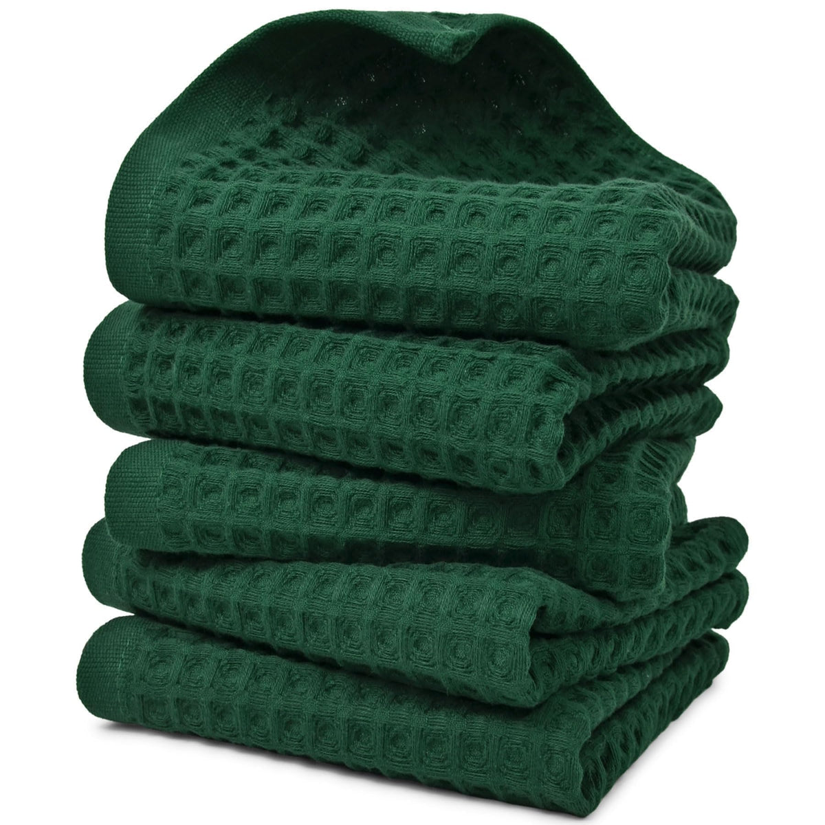 Jacquotha Waffle Hand Towels 2-Piece (Mist White) – Cotton, Quick Dry, Lint Free, 13” x 29”