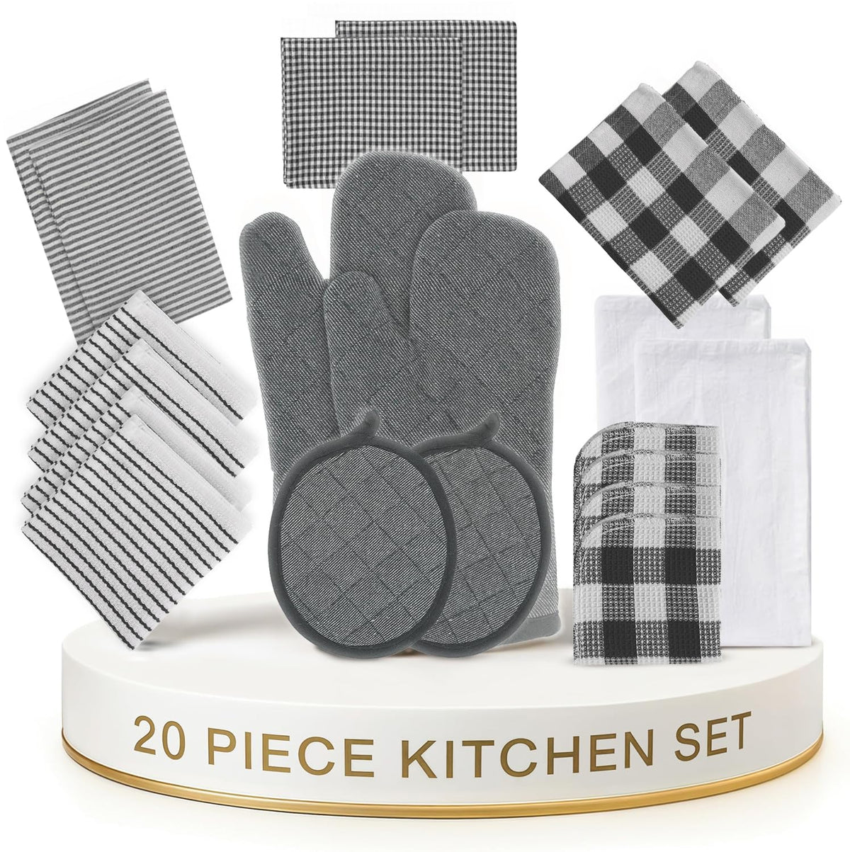 LANE LINEN Dish Towels for Kitchen 100% Cotton Tightly Woven 6 Pack - Olive