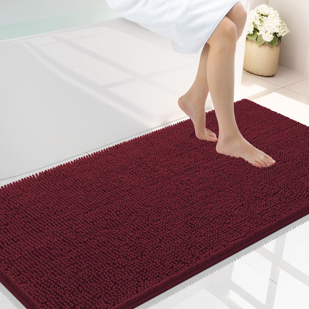 Smiry Bathroom Rugs 30X20, Luxury Chenille Extra Soft Absorbent Bath Mat
