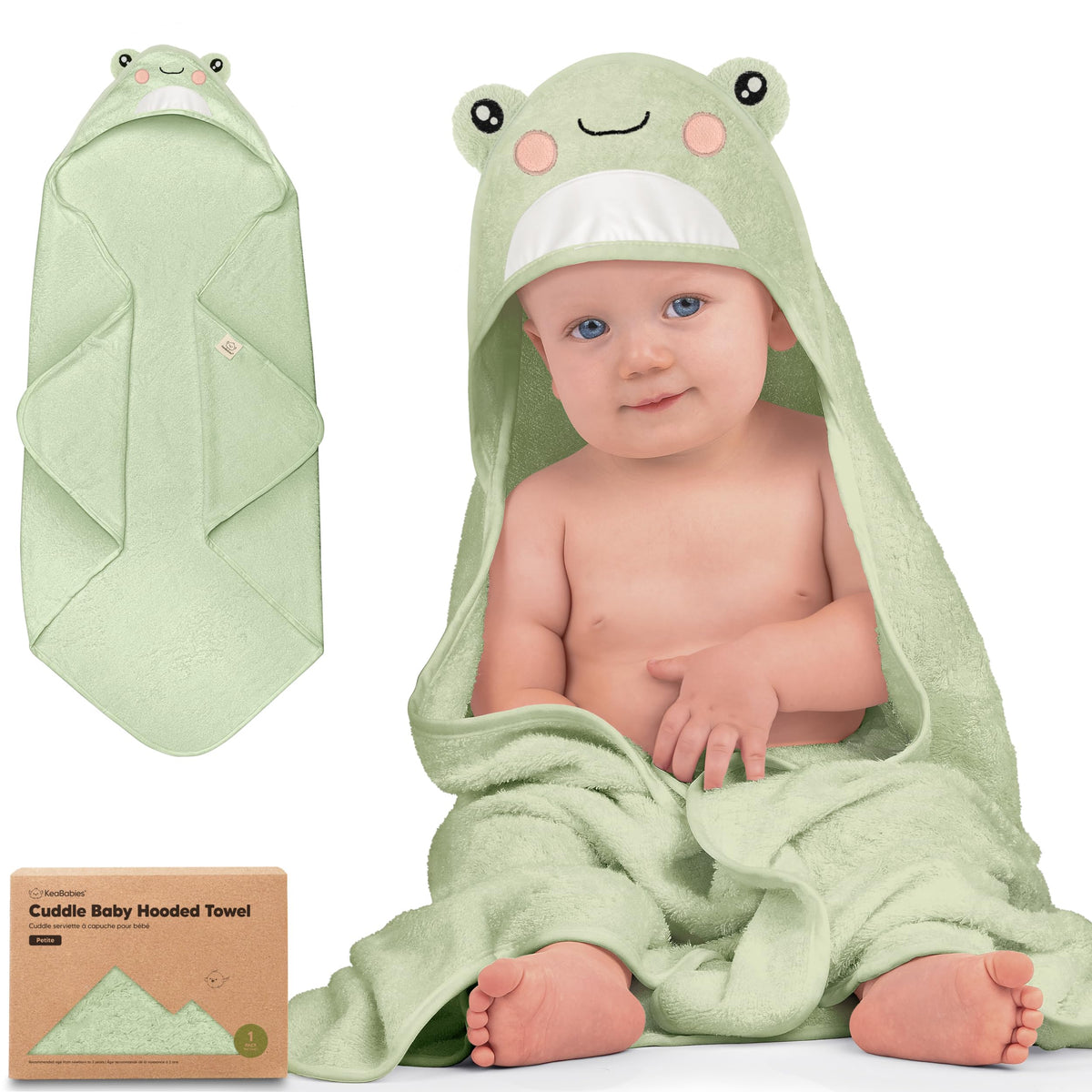 KeaBabies Hooded Baby Towel for Newborn, Baby Bath Towels (Duck, 35x35)