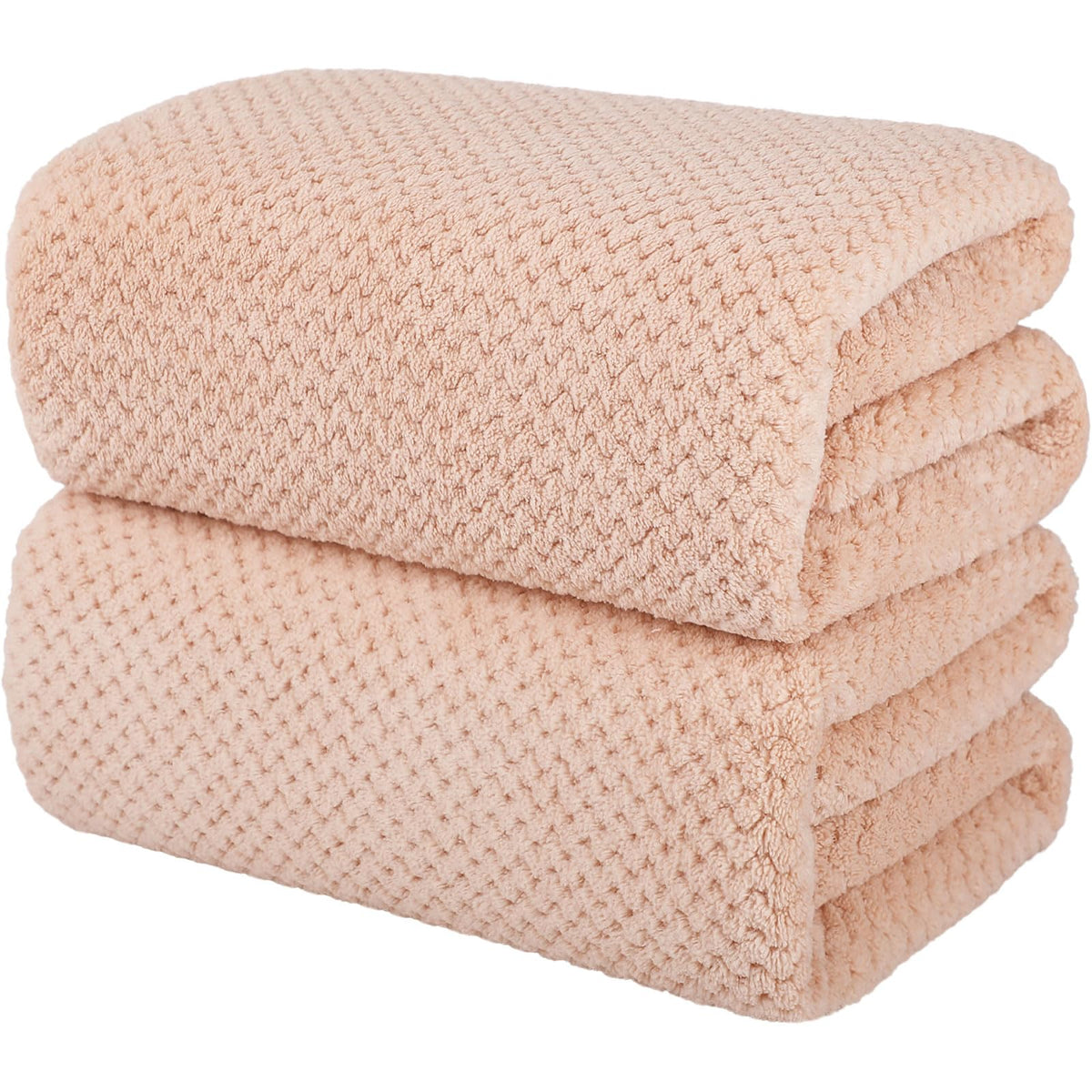 2 Pack Bath Towel Set, Waffle Bath Towel Set, Super Soft Highly Absorbent, Sturdy Quick Drying Towels for Bathroom, Gym, SPA, Yoga (2 Piece 27" x 55", 1Grey+1Purple)