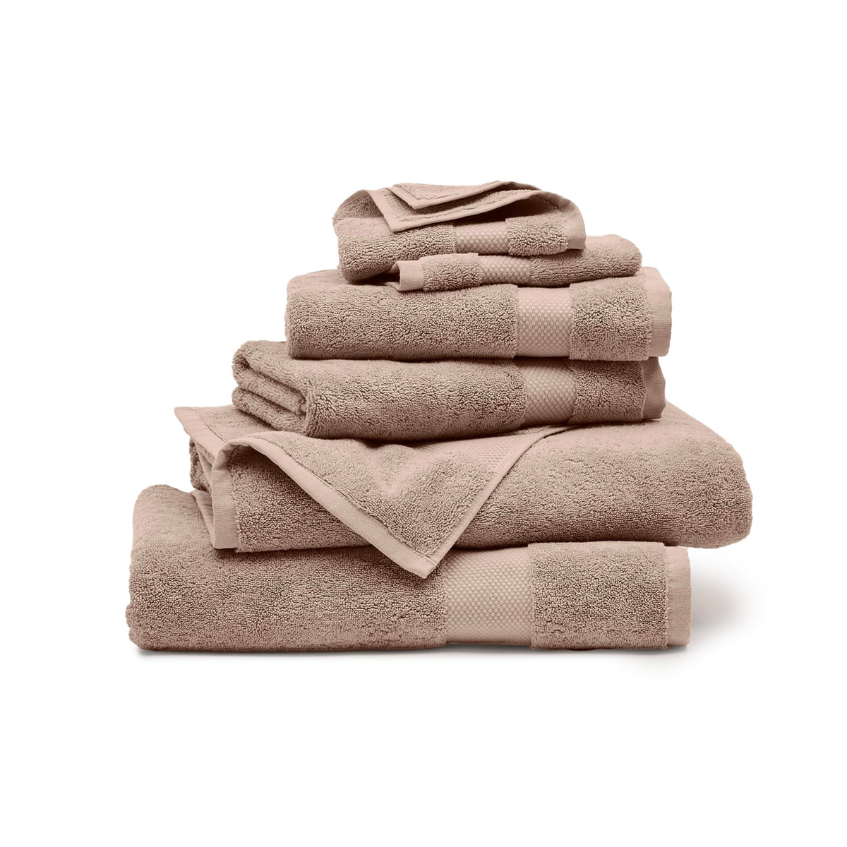 BOLL & BRANCH Plush Bath Towel Set, 6 Pieces, Stone