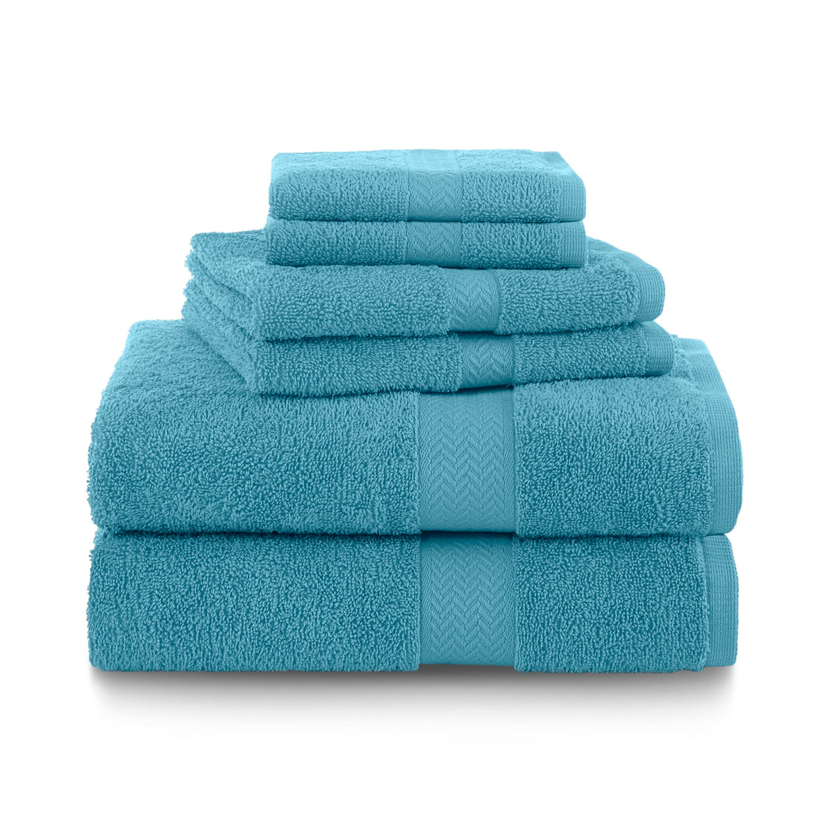 Martex 6-Piece 100% Ringspun Cotton Towel Set, Heather Blue