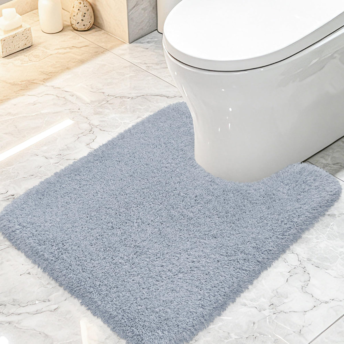 White Bathroom Rugs Non Slip 24"x16",Absorbent Bath Mat Quick Dry