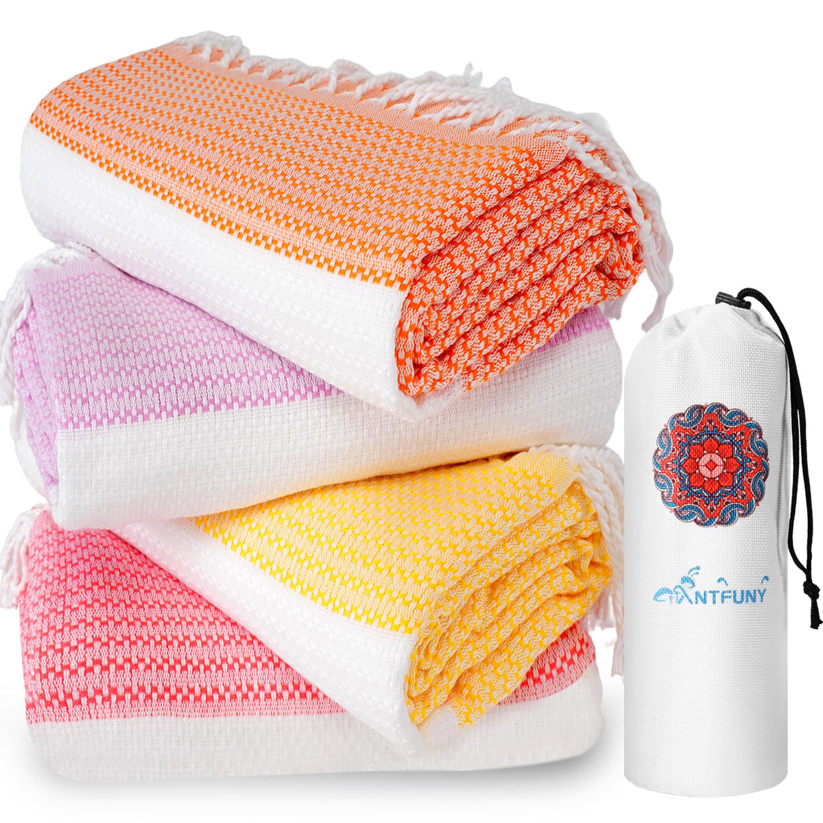 Turkish Beach Towels Vacation Essentials Quick Dry Sand Free Soft Absorbent Adult Oversized Bath Pool Swim Long Towel Lightweight Thin Fast Drying Over The Chair Towel Sand Repellent Anti Yellow