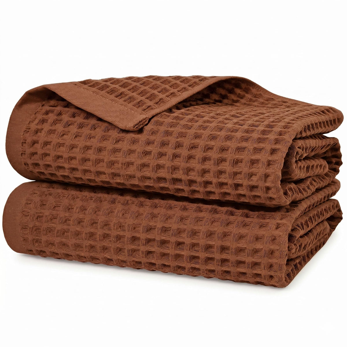Waffle Bath Towels Set of 2 (Mist White) – Cotton, Quick Dry, Low Lint