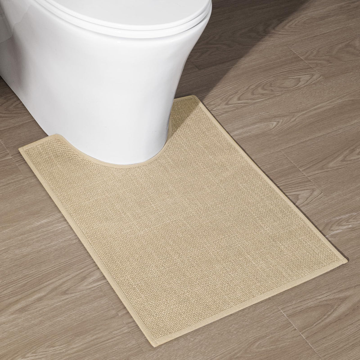 chakme Bathroom Rugs Mat 24x17, Ultra Thin Non Slip Bath Mat Small Quick Dry Absorbent Bath Mat for Bathroom Floor, (Dark Beige, 24"x17")