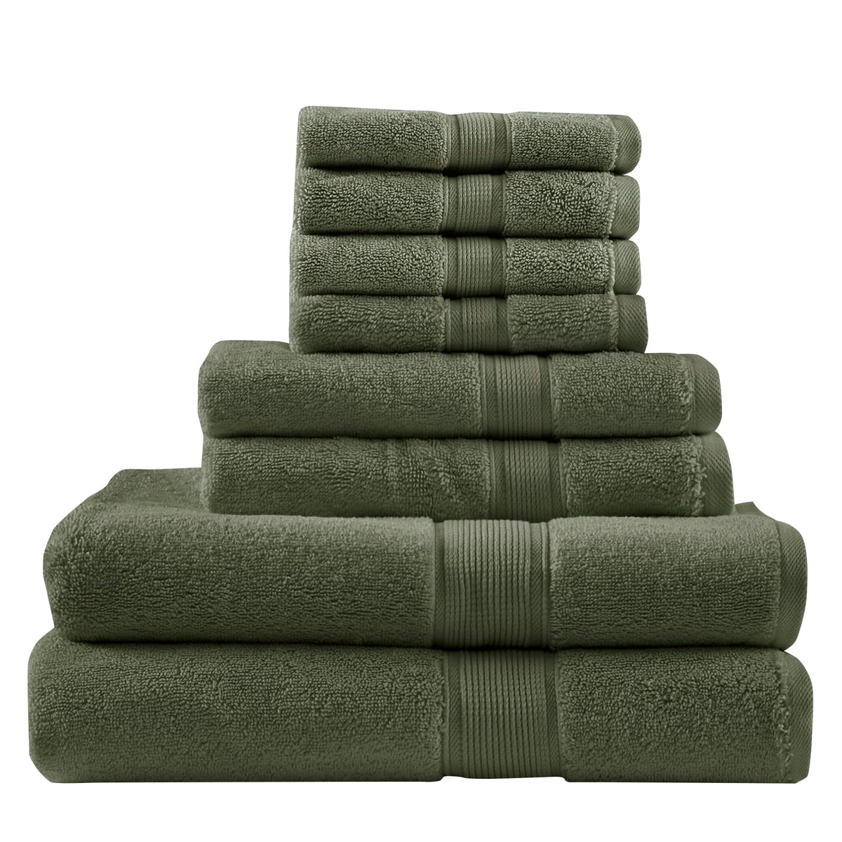 Madison Park 800GSM 100% Cotton Bathroom Bath Towel Set of 8, Light Blue