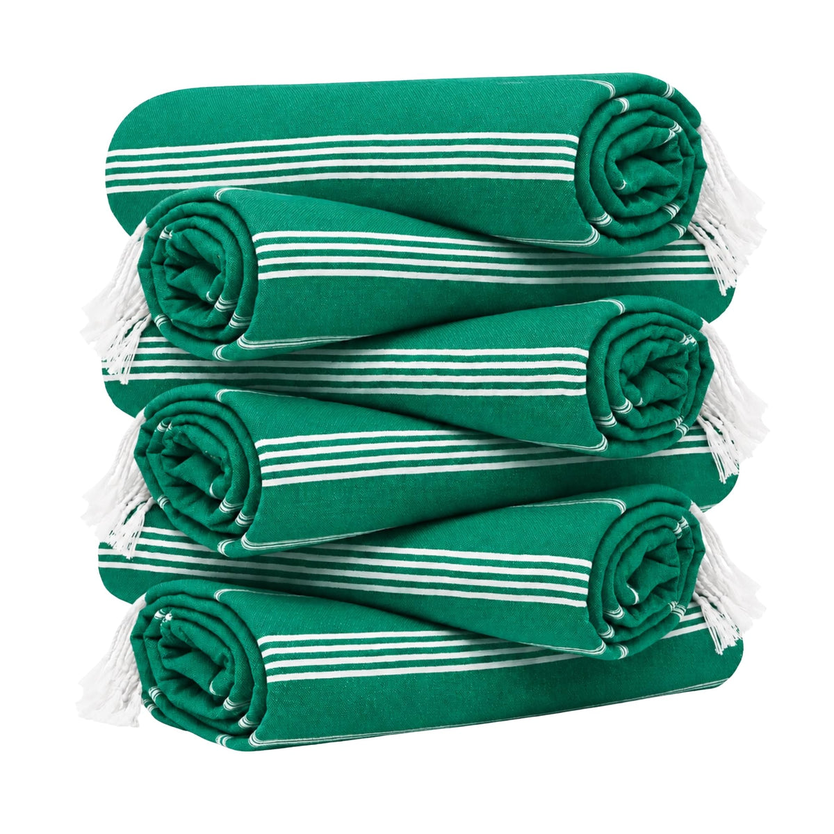 HAVLULAND Turkish Beach Towels, Set of 6, Oversized 72" x 40", 100% Cotton