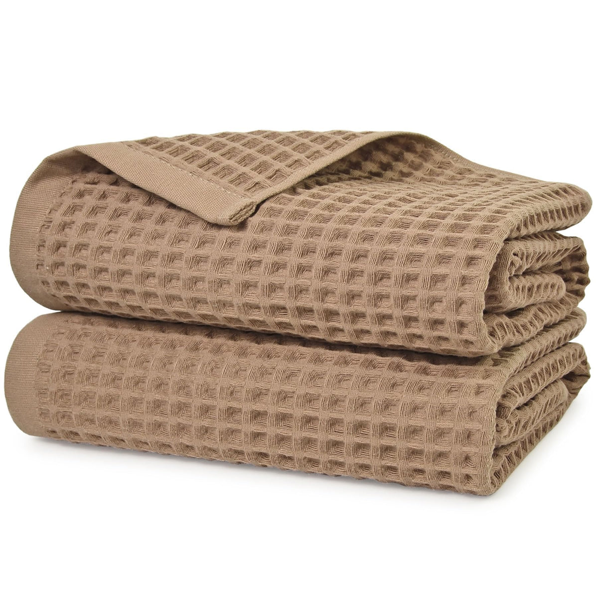Waffle Bath Towels Set of 2 (Mist White) – Cotton, Quick Dry, Low Lint
