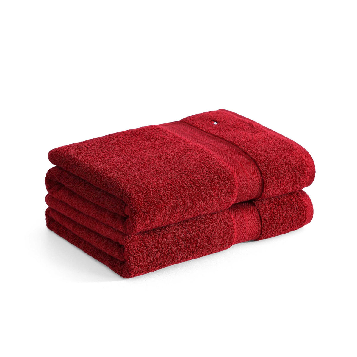Tommy Hilfiger - Bath Towel Set, Absorbent Cotton Terry with Zero Twist, Medium Weight, Oeko-Tex Certified (Modern American Dark Blue, 2 Piece)