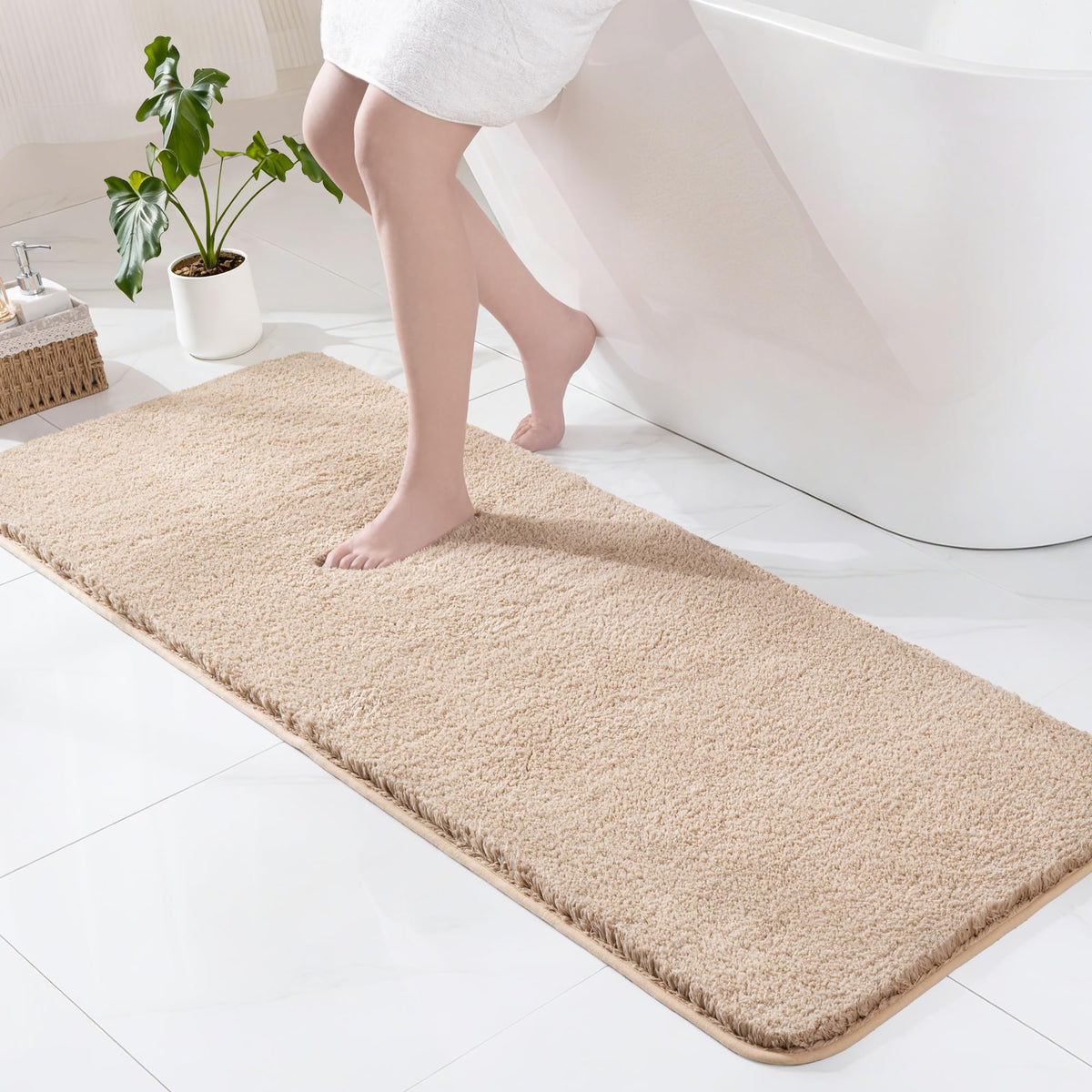 Exclusivo Mezcla Bathroom Rugs Mats 17x24, Navy Blue