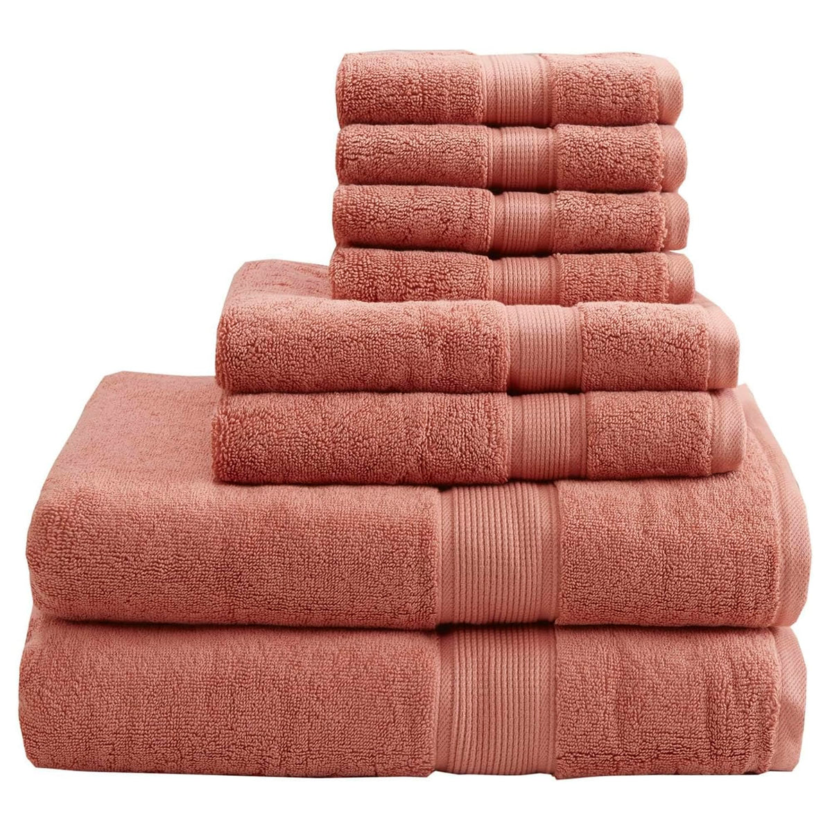 Madison Park 800GSM 100% Cotton Bathroom Bath Towel Set of 8, Light Blue