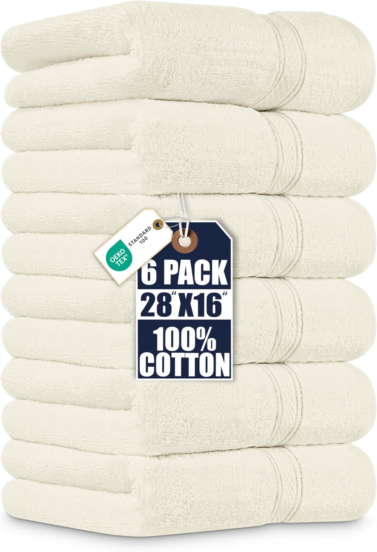 Utopia Towels 6 Pack Premium Hand Towels, 16x28 in, 600 GSM Cotton, Grey