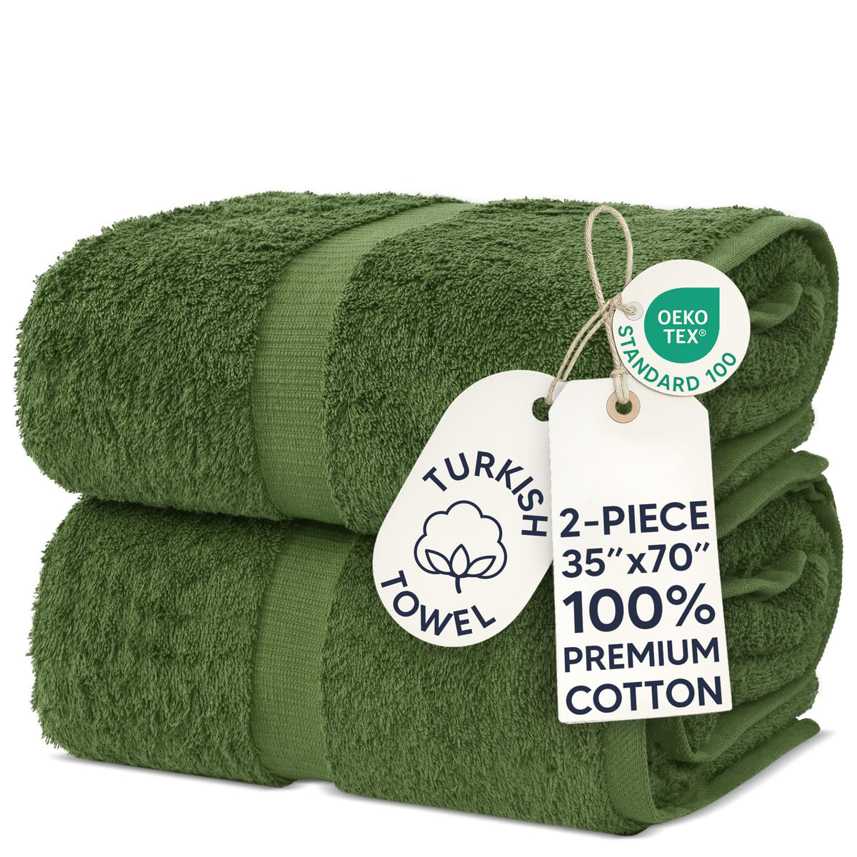 Chakir Turkish Linens 100% Cotton 4-Pack Bath Towels 27x54, Gray