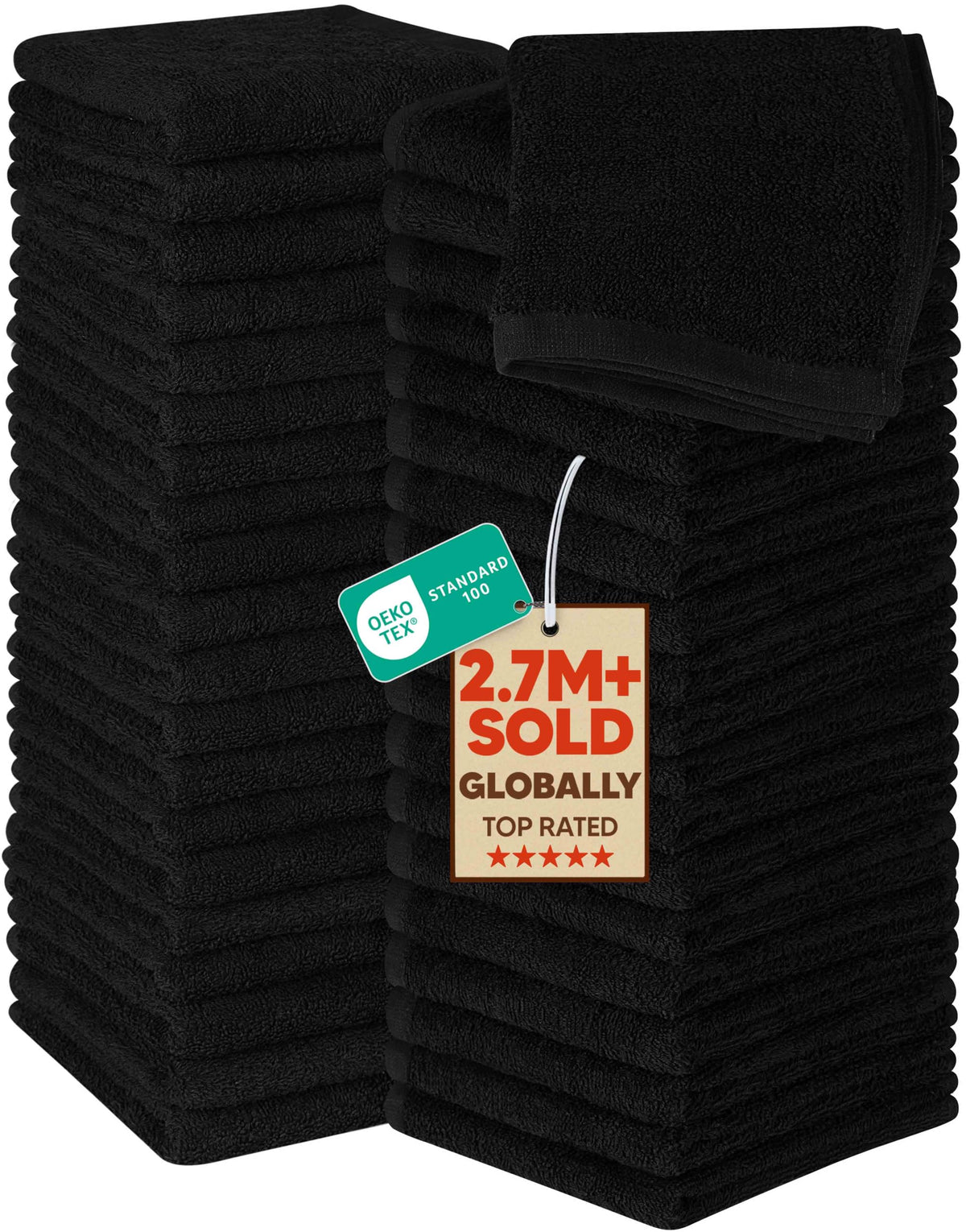 Utopia Towels 24 Pack Cotton Washcloths Set, 100% Ring Spun Cotton, Premium Quality Flannel Face Cloths, Highly Absorbent and Soft Feel Fingertip Towels, White