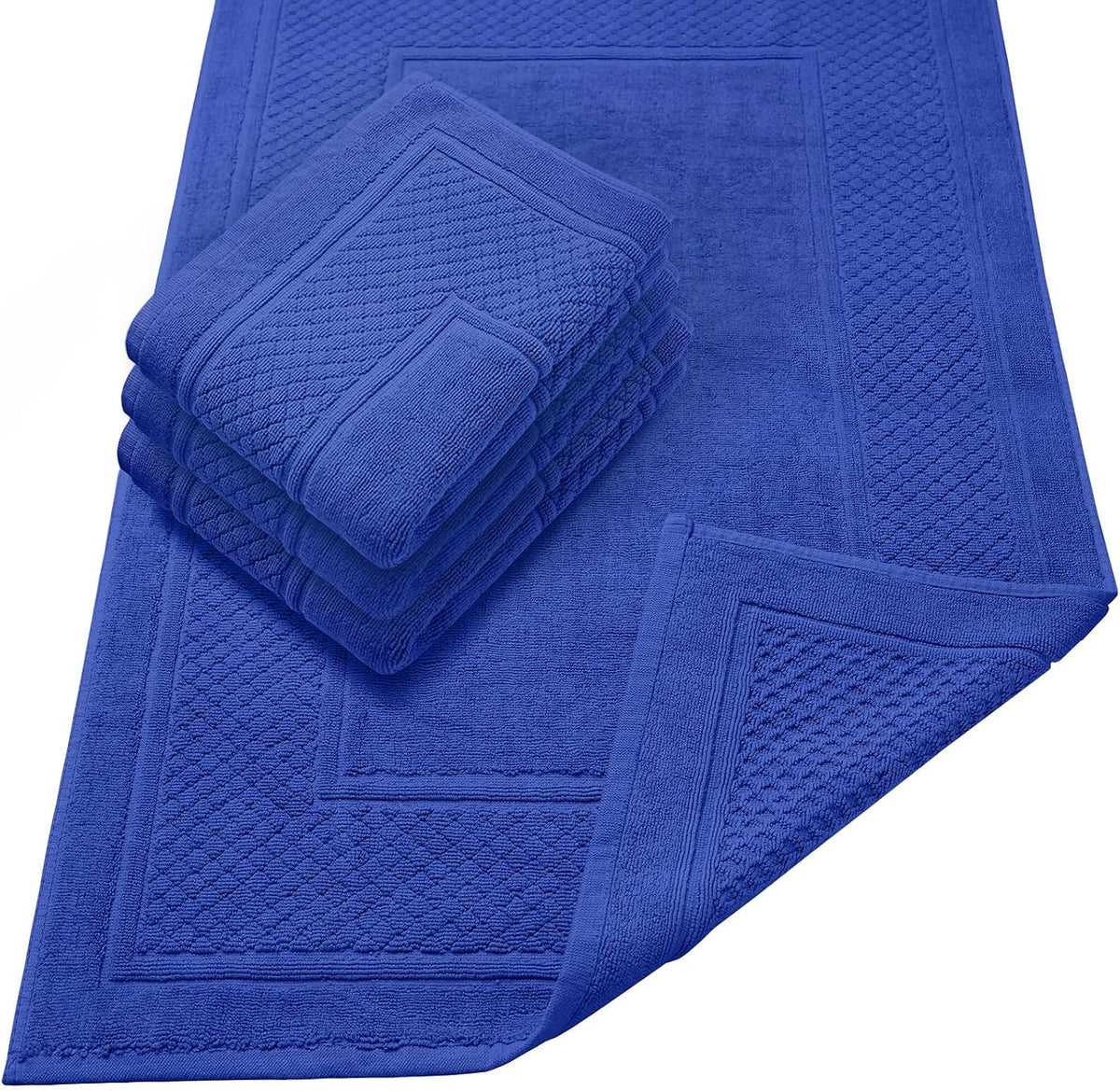 Avalon Towels Grey Bath Mat - 100% Cotton Set of 2 Absorbent Bathmat - Bathroom Mats Quick Dry Bath Mats for Bathrooms (22x34 Inches)