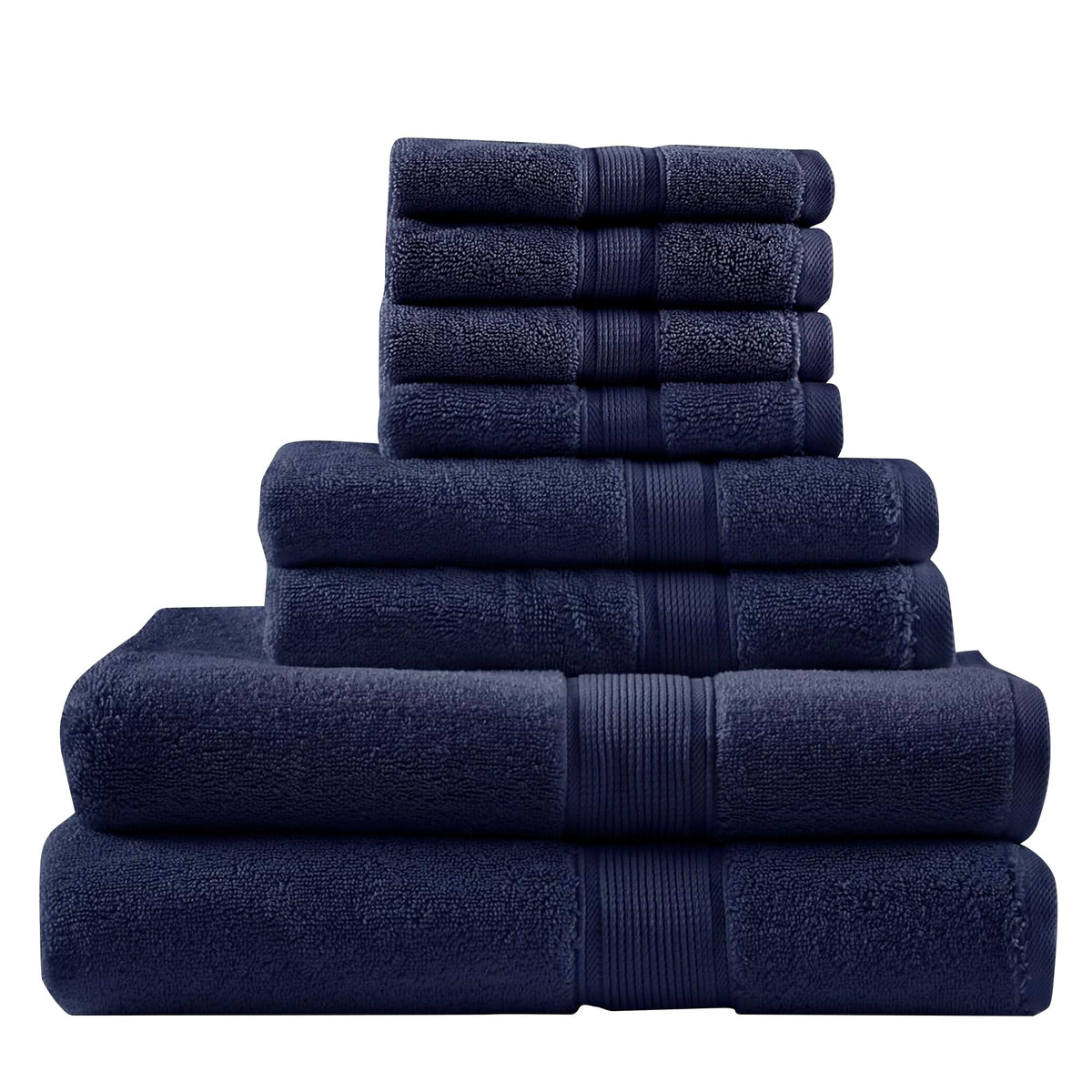Madison Park 800GSM 100% Cotton Bathroom Bath Towel Set of 8, Light Blue