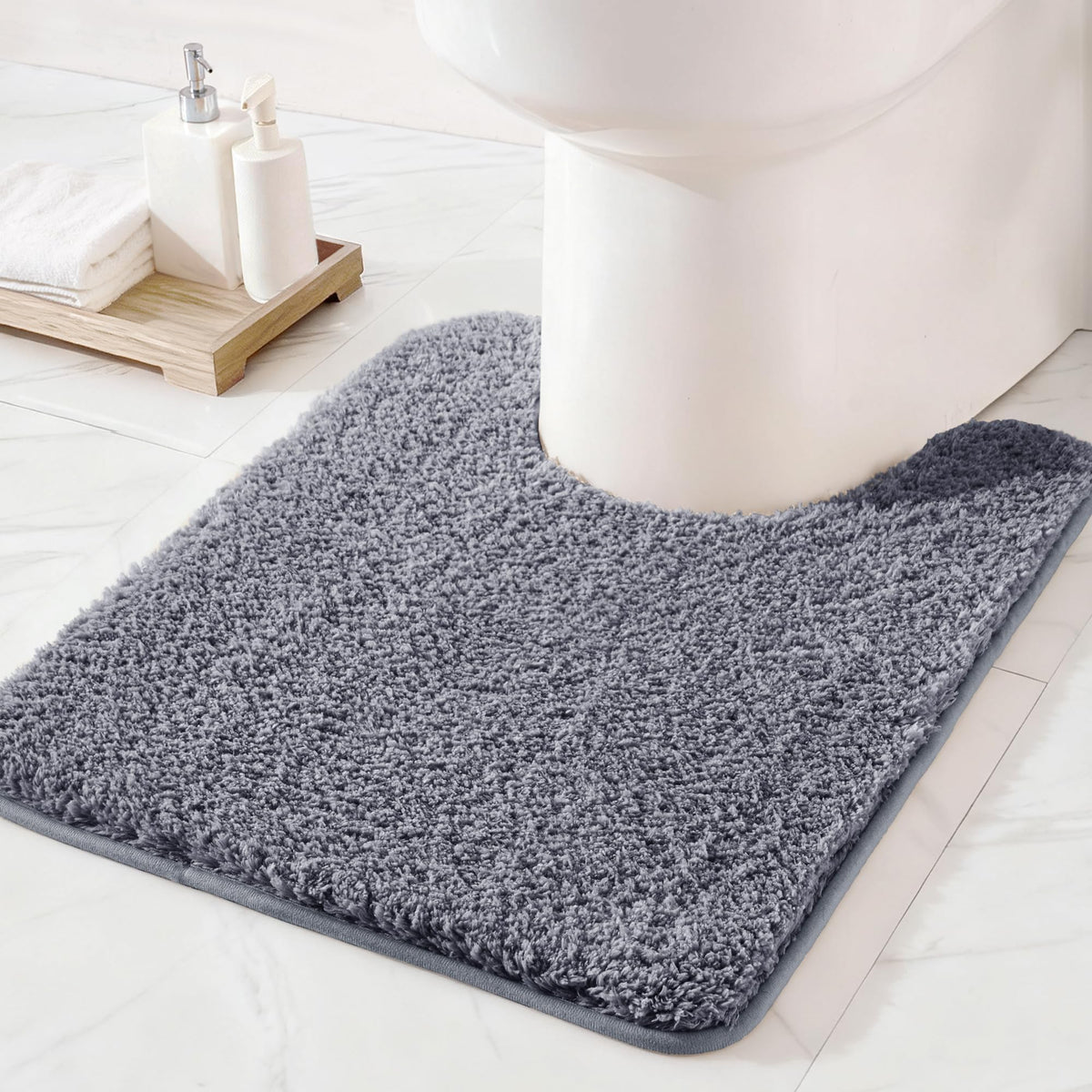 Exclusivo Mezcla Bathroom Rugs Mats 17x24, Navy Blue