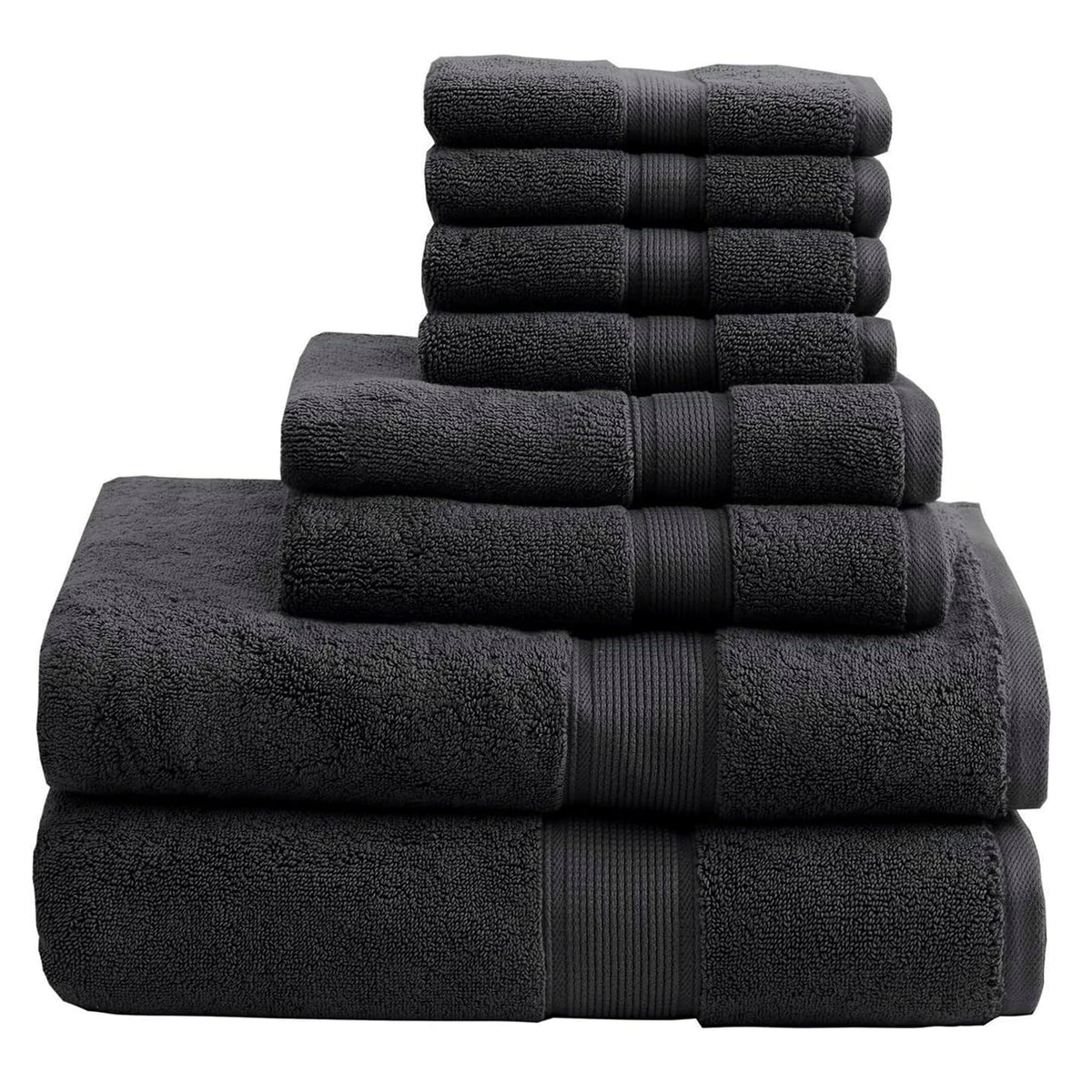 Madison Park 800GSM 100% Cotton Bathroom Bath Towel Set of 8, Light Blue