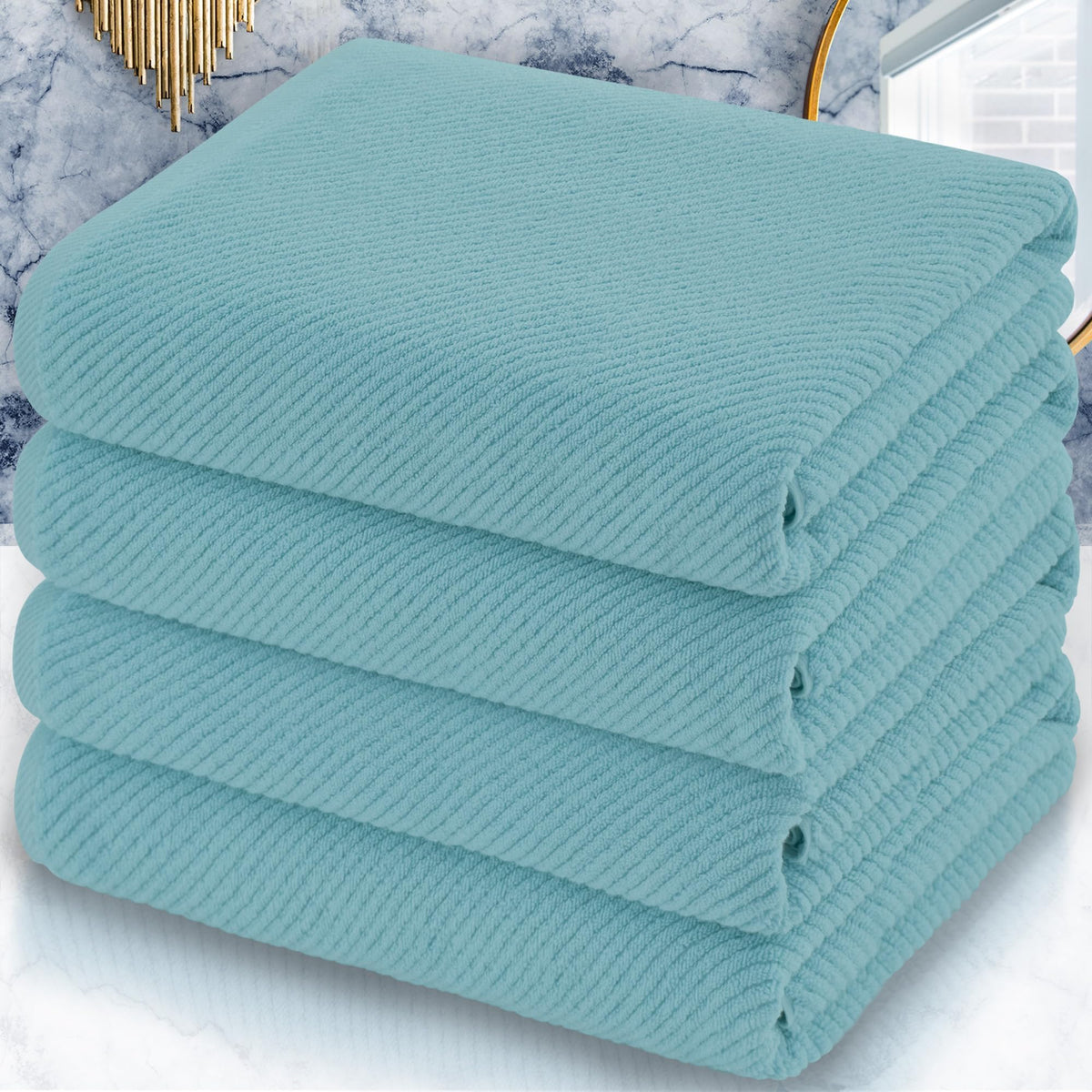 VOOVA & MOVAS 6PC Towel Set, 100% Cotton, Dark Grey