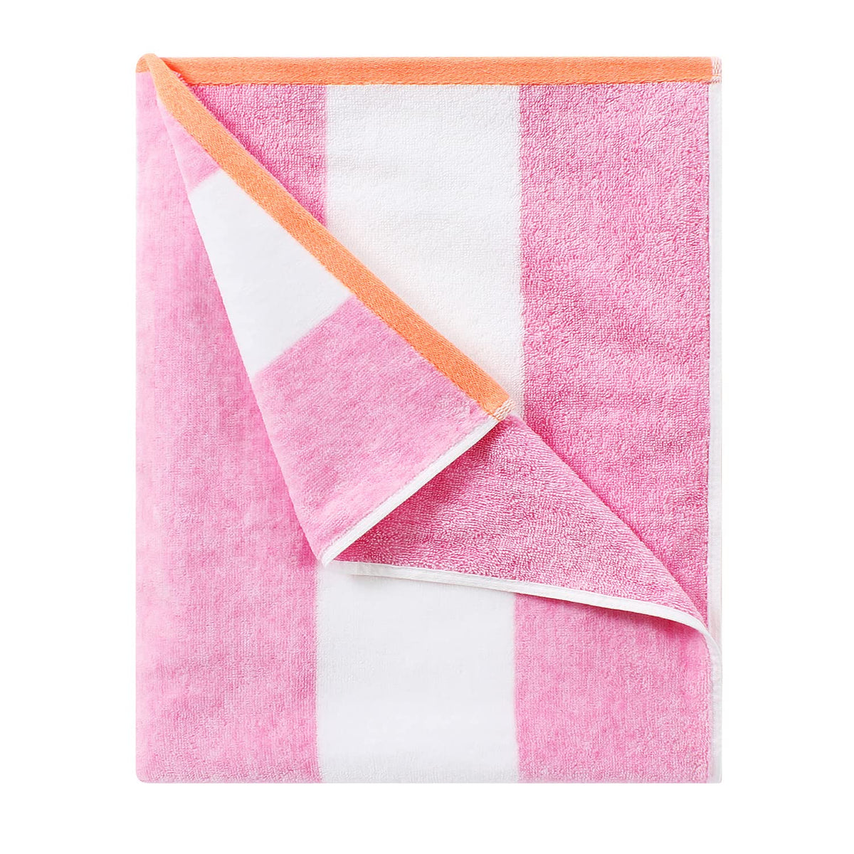 HENBAY Cotton Oversized Beach Towel - Large 70 x 35 Inch Pool Towel, Aqua Striped Quick Dry Swimming Cabana Towel