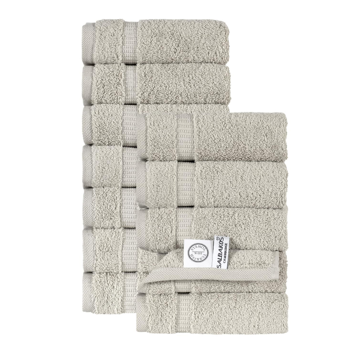 SALBAKOS 6-Piece 100% Turkish Cotton Hand Towels, 16x30 inch, White