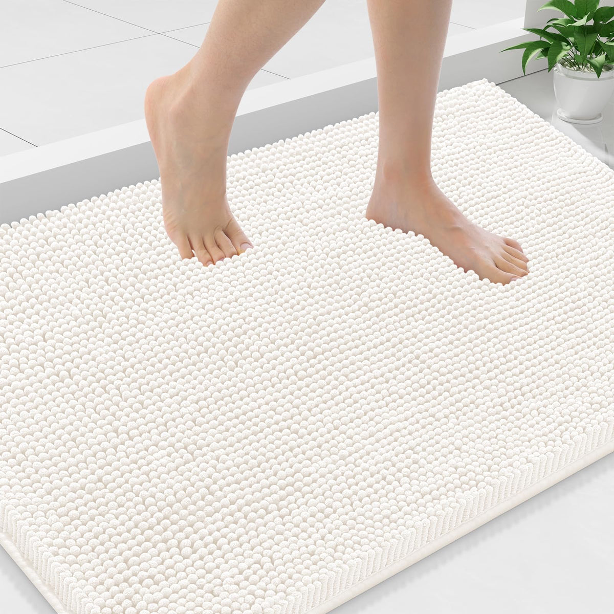 Smiry Bathroom Rugs 30X20, Luxury Chenille Extra Soft Absorbent Bath Mat