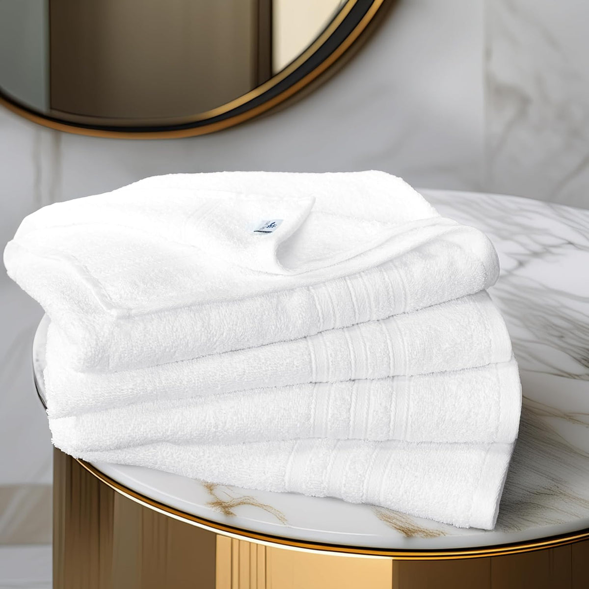 Tens Towels 4 Piece Bath Towels 27x54 Inches, White