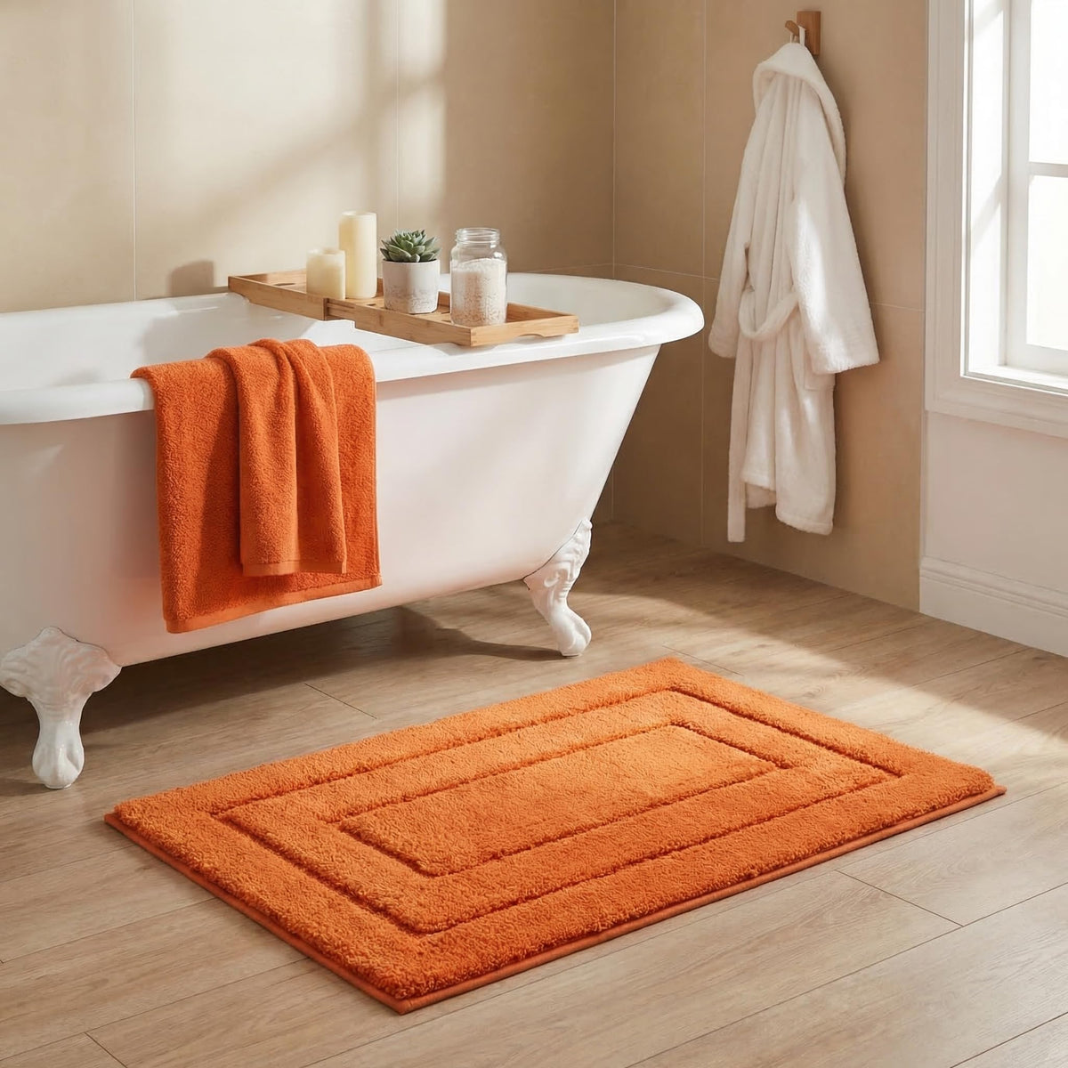 GRANNY SAYS Gray Bathroom Rug 20" x 30", Non-Slip Microfiber Bath Mat